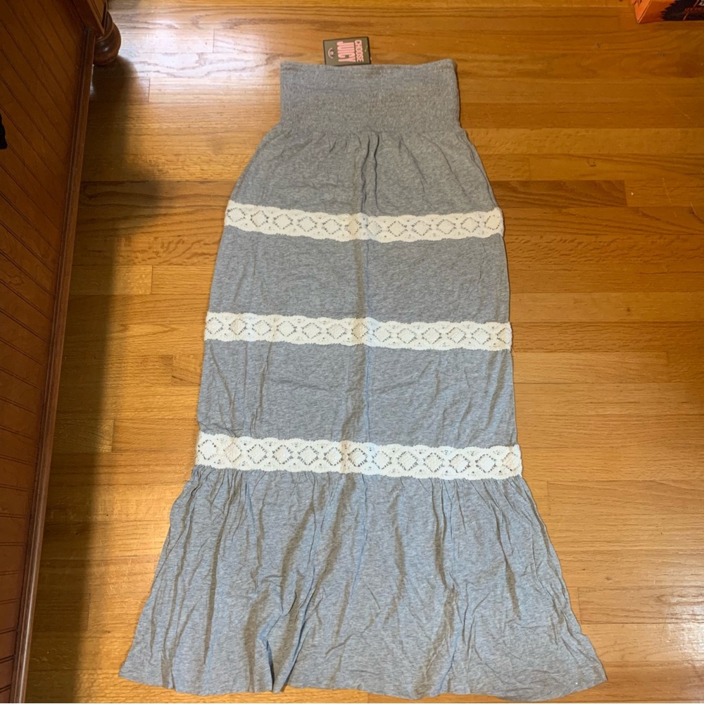 Juicy Couture Pam Gela Heather Cozy Long Maxi Crochet Modal Gray Dress Women's M